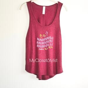 POSHMARK PoshFest Nashville Tank Top Tee NEW Official Summer T-shirt S raspberry
